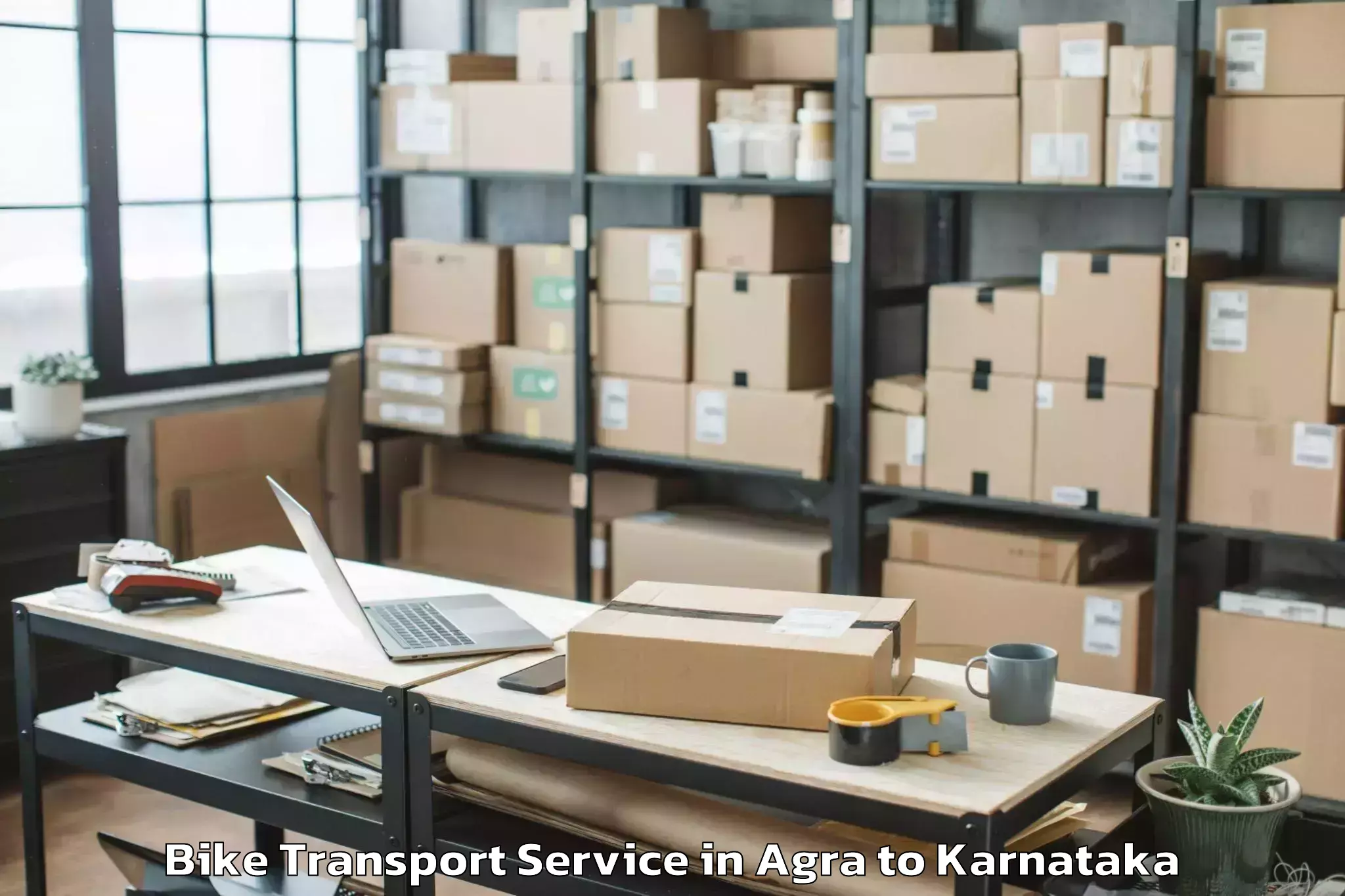 Book Agra to Central University Of Karnatak Bike Transport Online